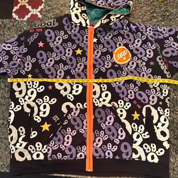 Gino Green global rare vintage hoodie Jacket full of 9’s EUC 5X - Picture 9 of 15